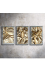 Σύγχρονο τρίπτυχο "So Gold" με χρυσή θήκη από δέρμα και πλεξιγκλάς