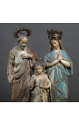 Large polychrome plaster statue "The Holy Family of Chapelle"