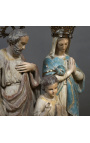 Gran estatua de yeso de policromo "La Sagrada Familia de Chapelle"