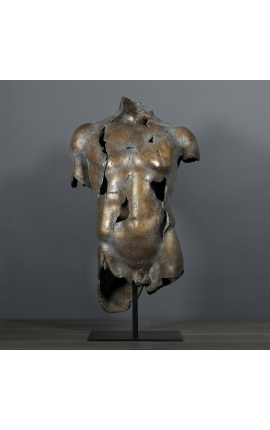 Grande escultura "Fragment d'Hermès" acabamento bronze ouro