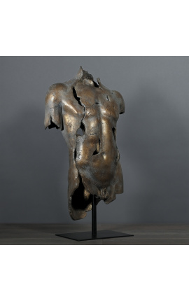 Large sculpture &quot;Fragment of Hermes&quot; gilded bronze finish