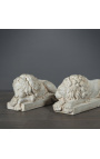 Fabuleuse sculpture d'une paire de lions Italiens