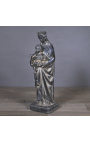 Stor "Black Madonna og barnet" statue i svart patinert plaster