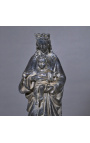 Large "Black Madonna and Child" statue in black patinated plaster