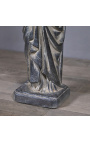 Large "Black Madonna and Child" statue in black patinated plaster
