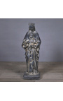 Stor "Black Madonna och Child" staty i svart patinerad gips