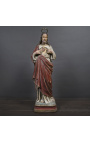 Large statue "Sacred heart of the chapel" in polychrome plaster