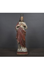 Large statue "Sacred heart of the chapel" in polychrome plaster