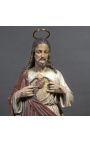 Large statue "Sacred heart of the chapel" in polychrome plaster