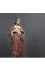 Gran estatua "Corazon sagrado de la capilla" en yeso policromo