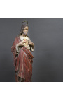 Large statue "Sacred heart of the chapel" in polychrome plaster