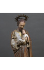 Stor statue "Det hellige hjerte av kapellet" i polykrom plaster