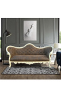 Barok Sofa Napoléon III-stijl chocolade en beige hout