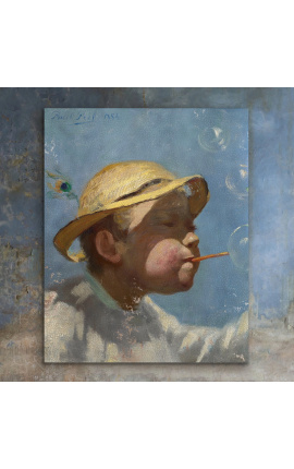 Schilderij "De kleine jongen met bubbels" - Paul Peel