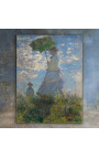 Målning "Kvinna med parasoll - Madame Monet och hennes son" - Claude Monet