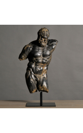 "Scultura di Ercole su supporto di metallo nero