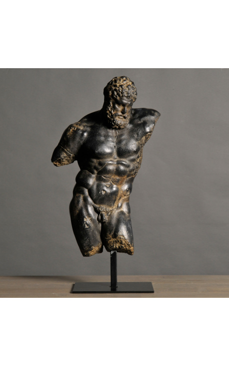 "Hercules" skulptur på svart metallstöd
