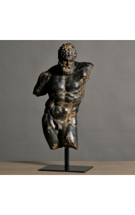 Escultura &quot;Hércules&quot; sobre suporte de metal preto