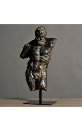 Scultura &quot;Ercole&quot; su supporto in metallo nero