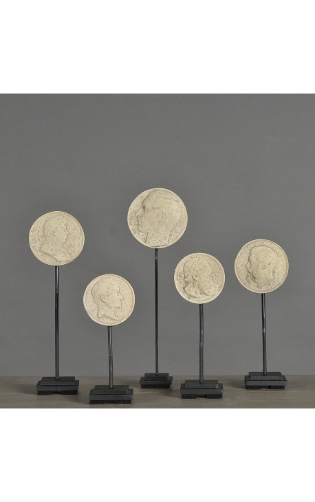 Sada 5 štukových medailonů z 19. století