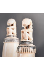 Conjunto de 3 fetiches de osso esculpido Léti