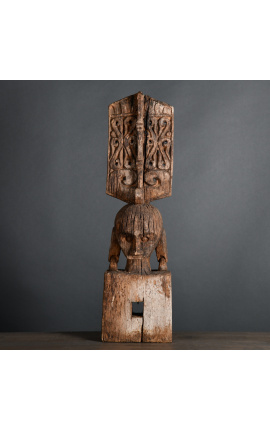 Stor Leti-staty - Yene-skulptur i snidat trä