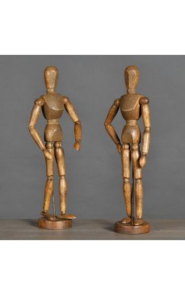 Ensemble de de 2 mannequins de dessin Articulés en bois