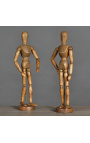 Ensemble de de 2 mannequins de dessin Articulés en bois