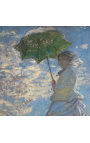 Pintura "Mulher com sombrinha - Madame Monet e seu filho" - Claude Monet
