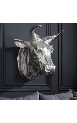 Large aluminum wall decoration &quot;Bull&#039;s head&quot;