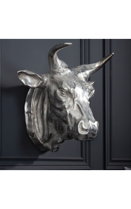Gran decoración de pared en la cabeza del toro de aluminio
