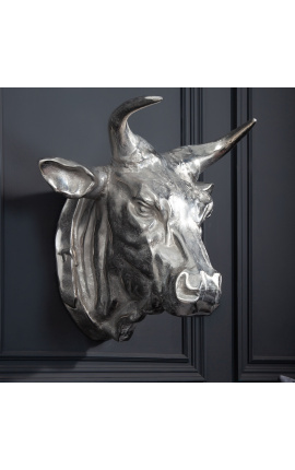 Velika aluminijska stenska dekoracija "Bikova glava"