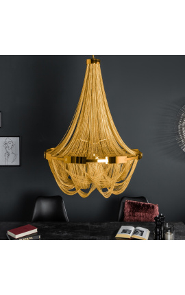 "Versailles" designerchandelier i guldfarvet metal