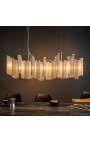 Lustre "Allure" 118 cm de comprimento em metal prateado