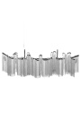 Lustre "Allure" de 118 cm de long en métal couleur argenté