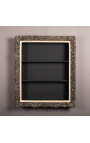 Gran marco estilo Regency con estantes de interior negro patinado (cabinet)