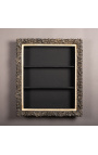 Large Regency style frame with patinated black interior shelves (cabinet)