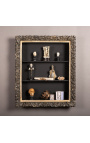 Large Regency style frame with patinated black interior shelves (cabinet)