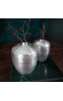 Set of 2 hammered aluminum vases