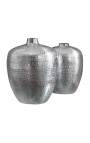 2 kalatuotų aliuminio vazų rinkinys