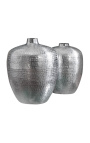 Ensemble de 2 vases martelés en aluminium