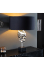 Lampe contemporaine au décor de crâne aluminium et marbre