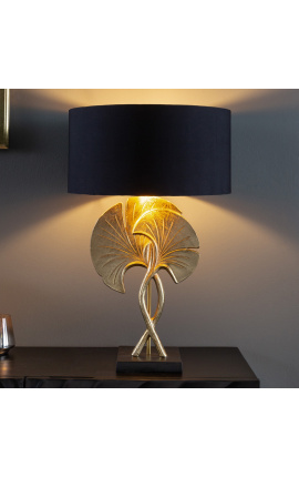 Zeitgenössische Lampe "Ginkgo" aus goldenem Aluminium