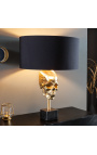 Современная лампа с золотым алюминием и мраморным декором в виде черепа