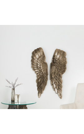 Coppia grande decorazione da parete in alluminio "Ali d'angelo"