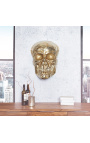 Large golden aluminum "Skull" wall decoration