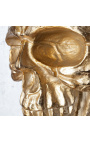 Gran aluminio dorado Decoración de pared de cráneo