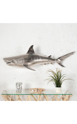 Grande decoração de parede em alumínio "Tubarão" Esquerda