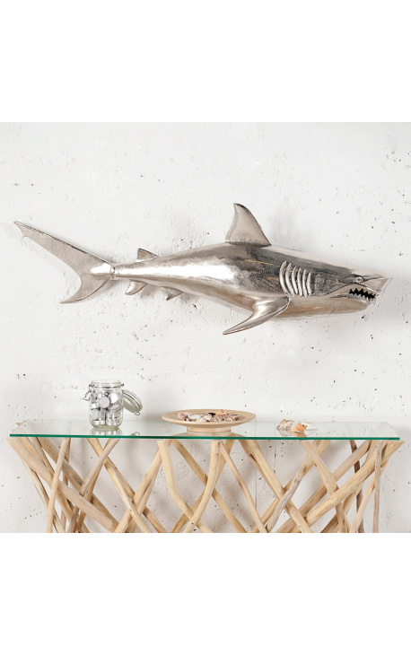 Large aluminum wall decoration "Shark" right