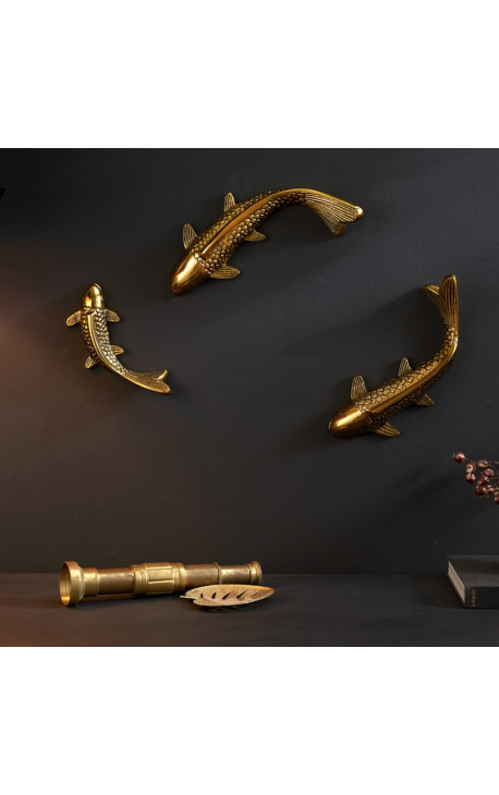 Ensemble 3 poissons "Koï" décoration murale en aluminium